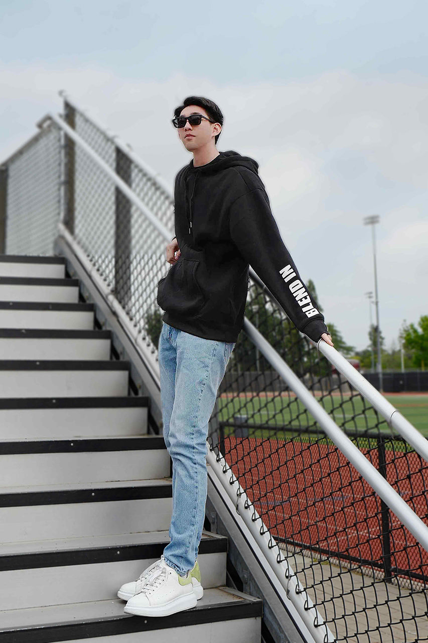 Bold Sleeves Men Hoodie | black – Blend In Against the Crowd