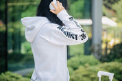 Bold Sleeves Women Hoodie | white