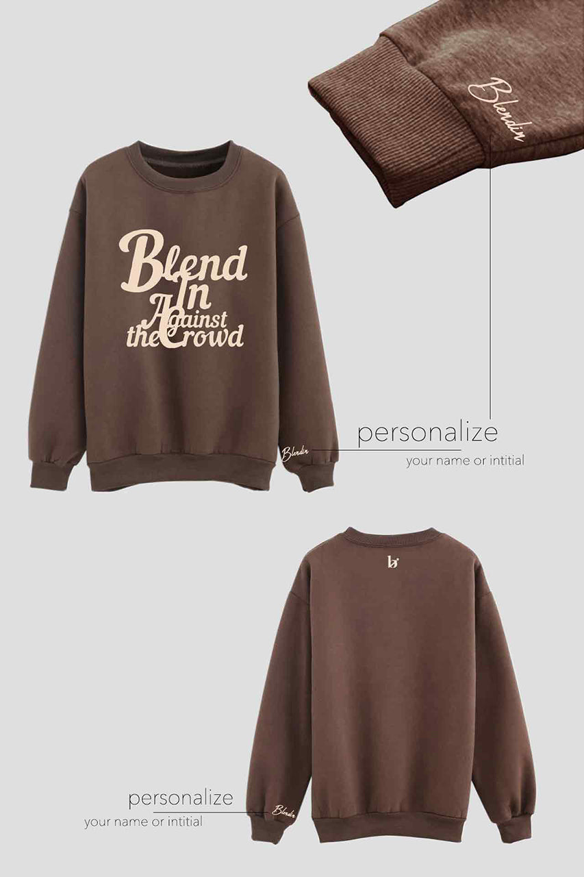 Cursive Women Sweatshirt | brown