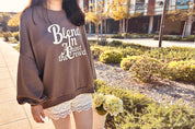 Cursive Women Sweatshirt | brown