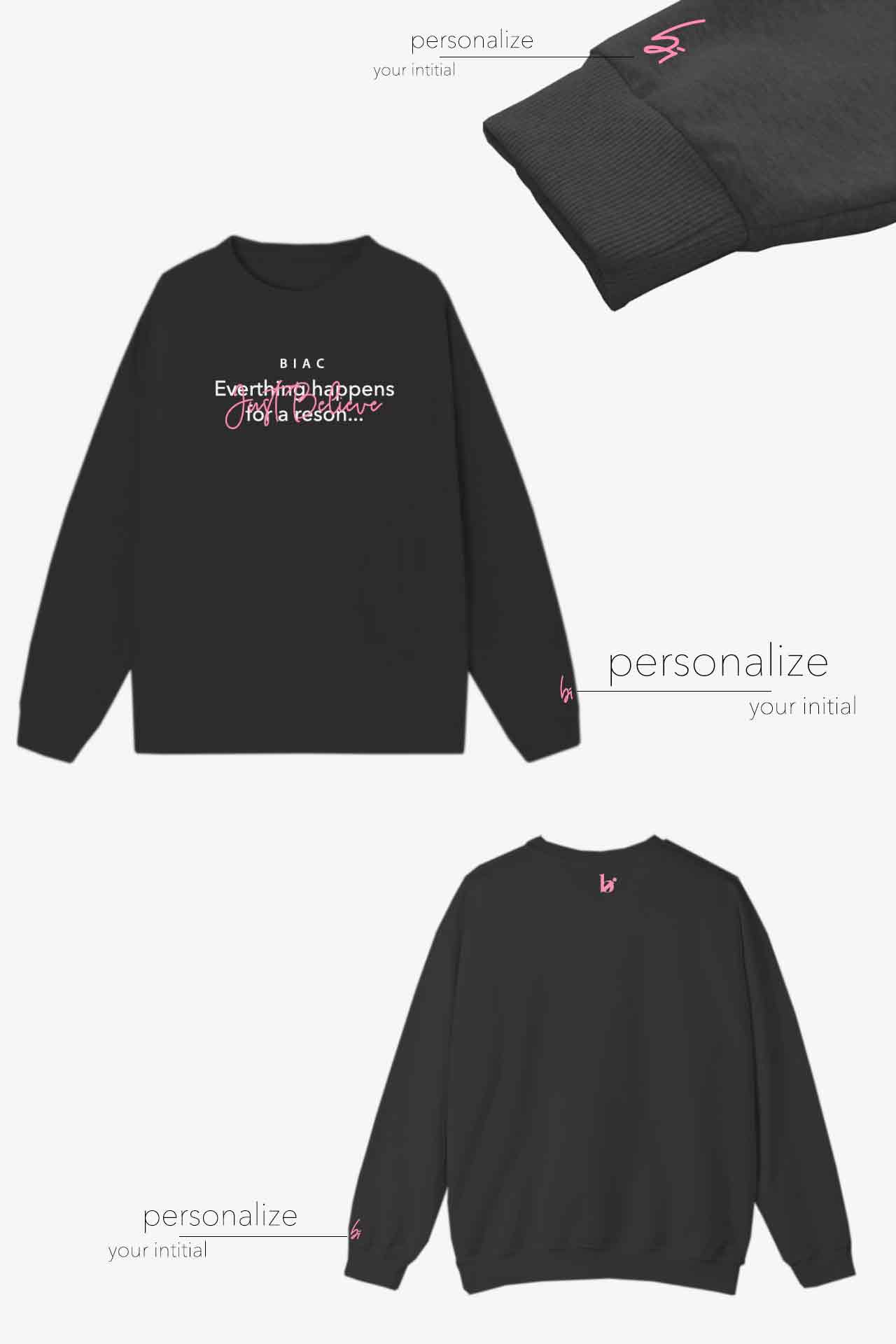 Motto Women Sweatshirt | pink on black