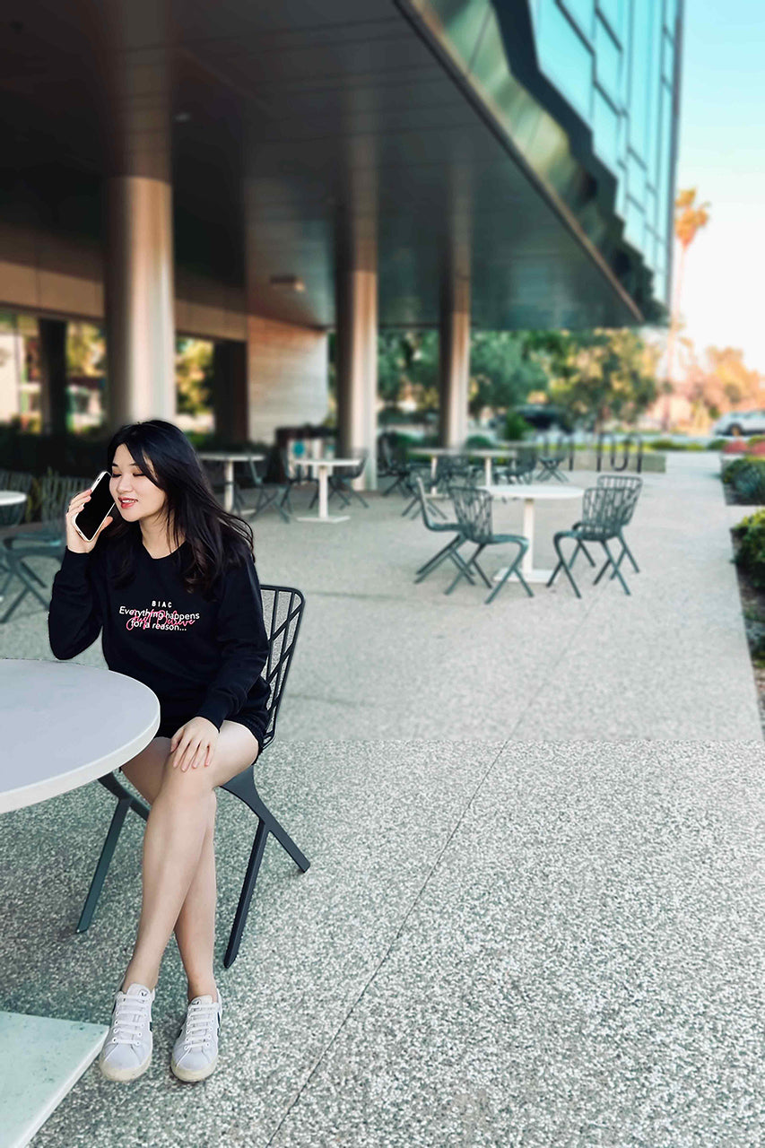 Motto Women Sweatshirt | pink on black