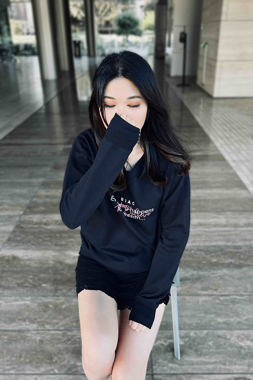 Motto Women Sweatshirt | pink on black