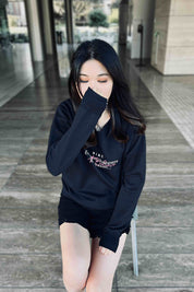 Motto Women Sweatshirt | pink on black