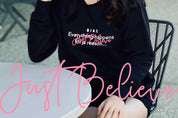 Motto Women Sweatshirt | pink on black
