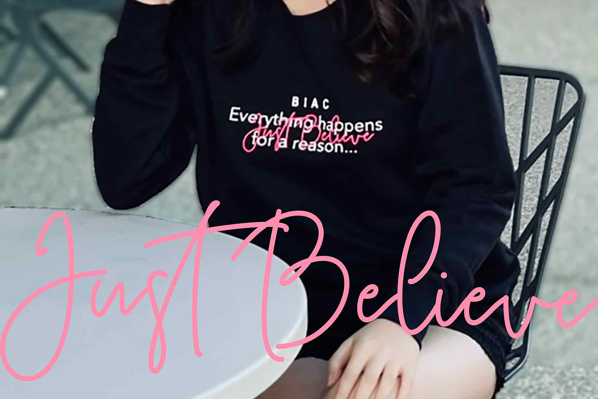 Motto Women Sweatshirt | pink on black