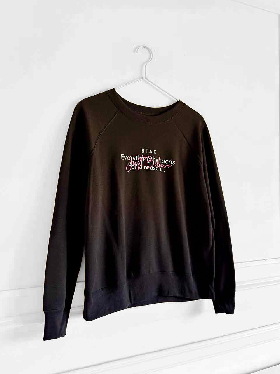 Motto Women Sweatshirt | pink on black