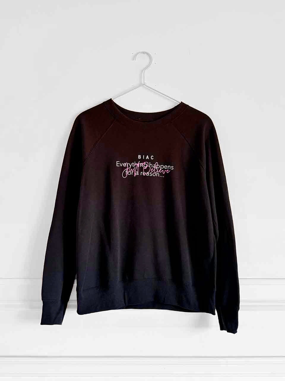 Motto Women Sweatshirt | pink on black