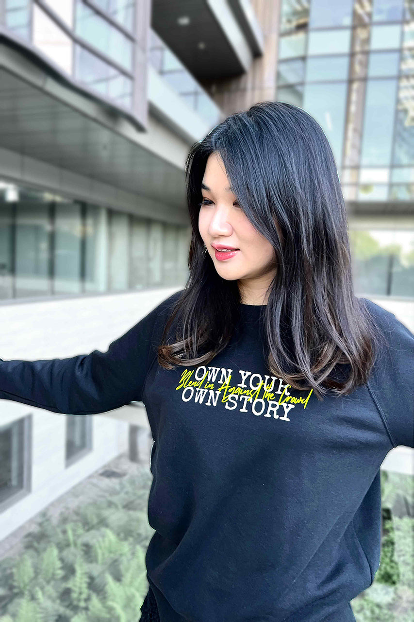 Motto Women Sweatshirt | pink on black