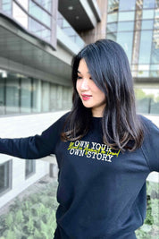 Motto Women Sweatshirt | pink on black