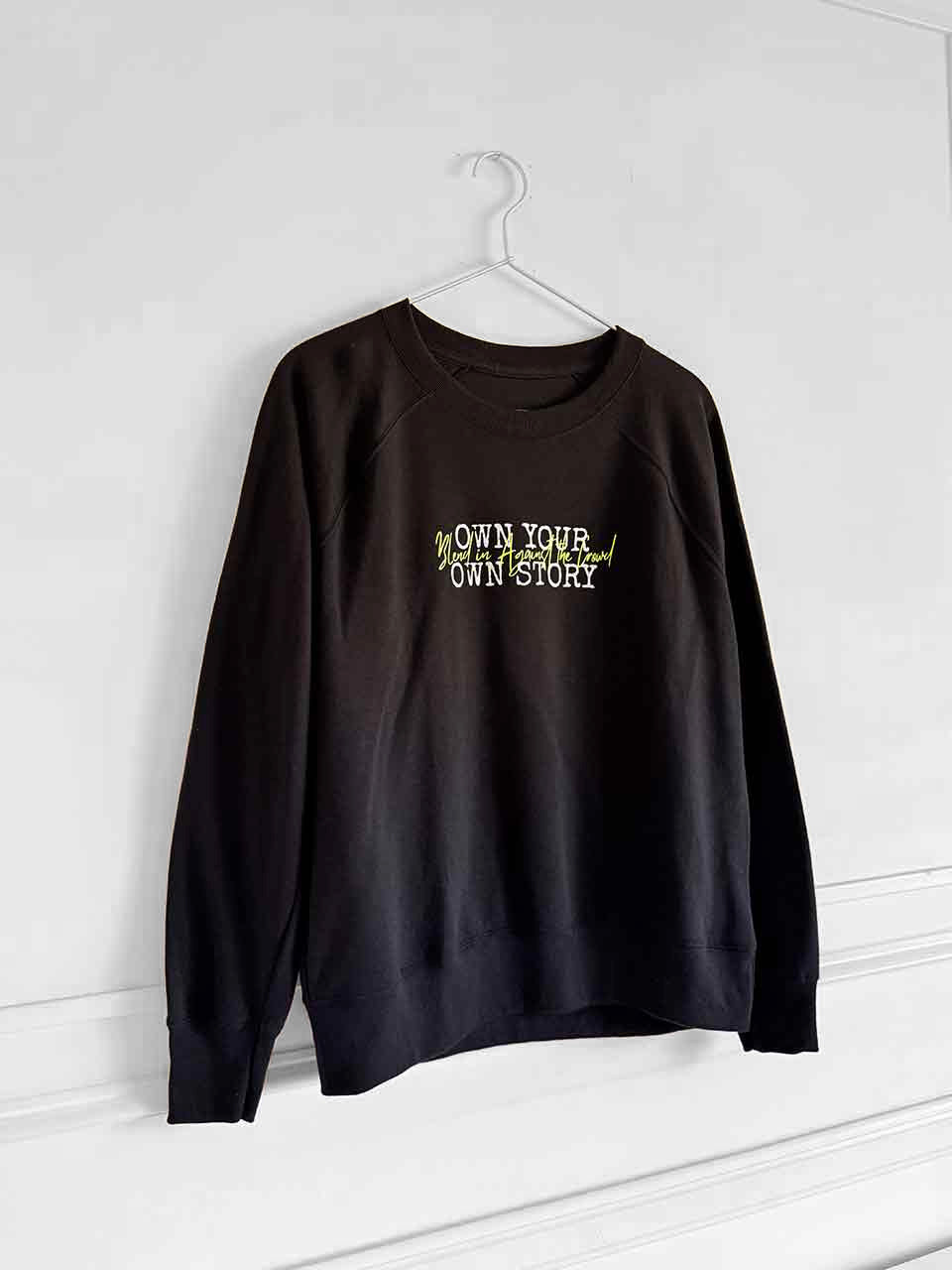 Motto Women Sweatshirt | pink on black