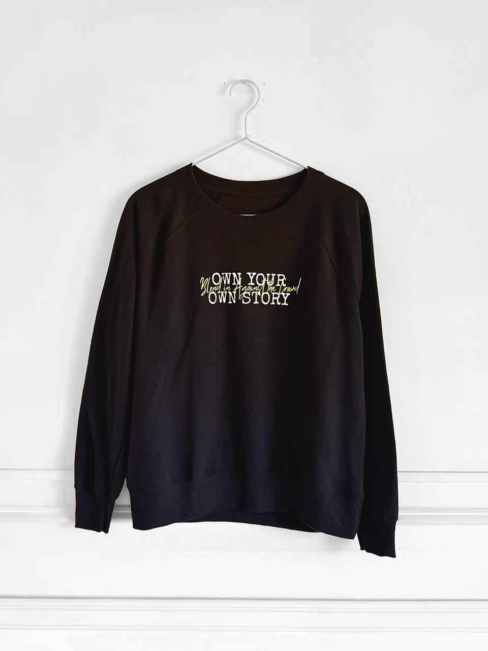 Motto Women Sweatshirt | pink on black