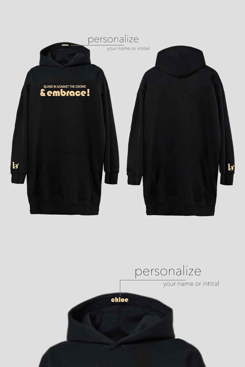 Precious Metal Hoodie Dress | black