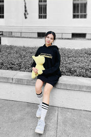 Precious Metal Hoodie Dress | black