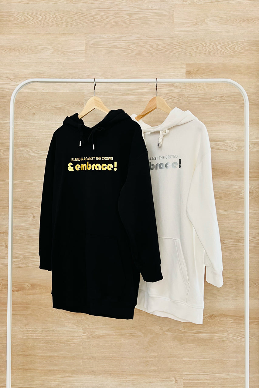 Precious Metal Hoodie Dress | black