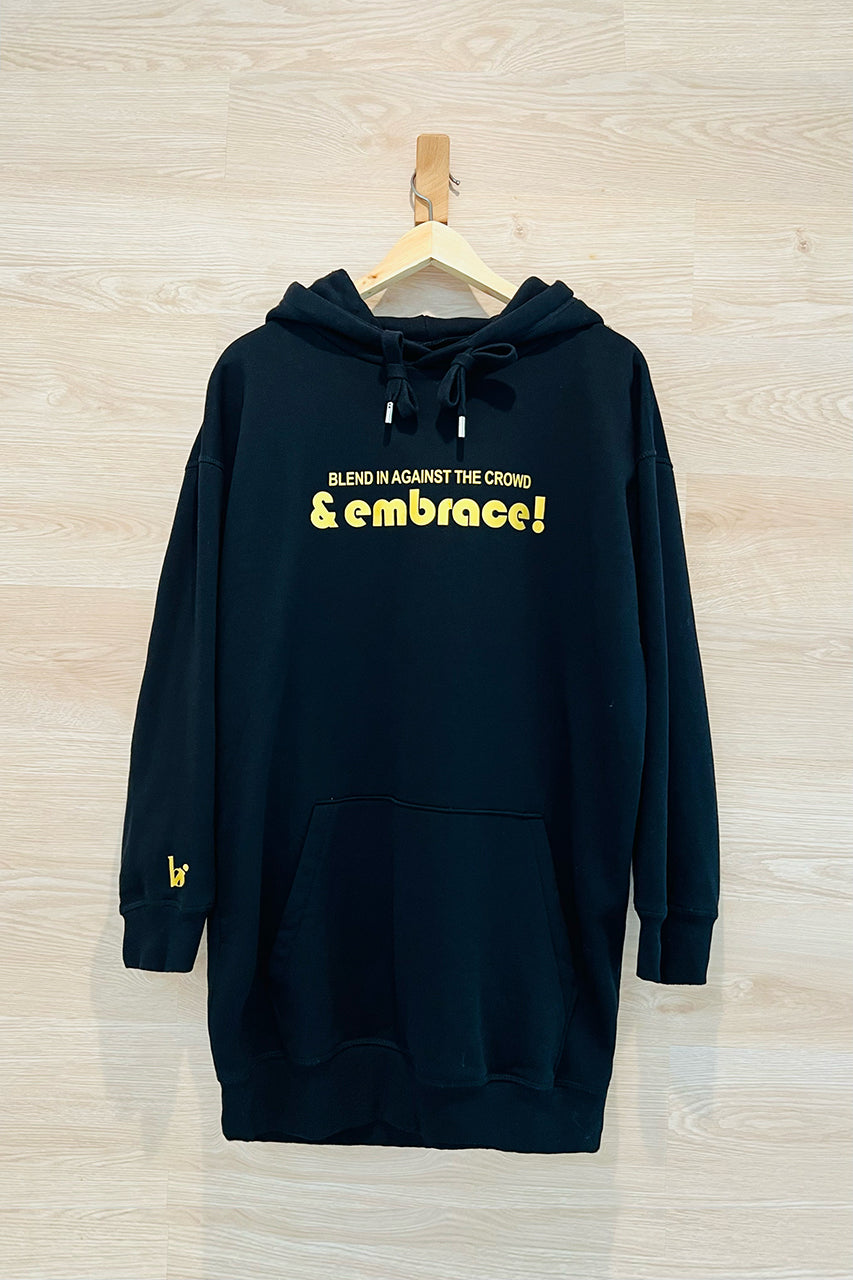 Precious Metal Hoodie Dress | black