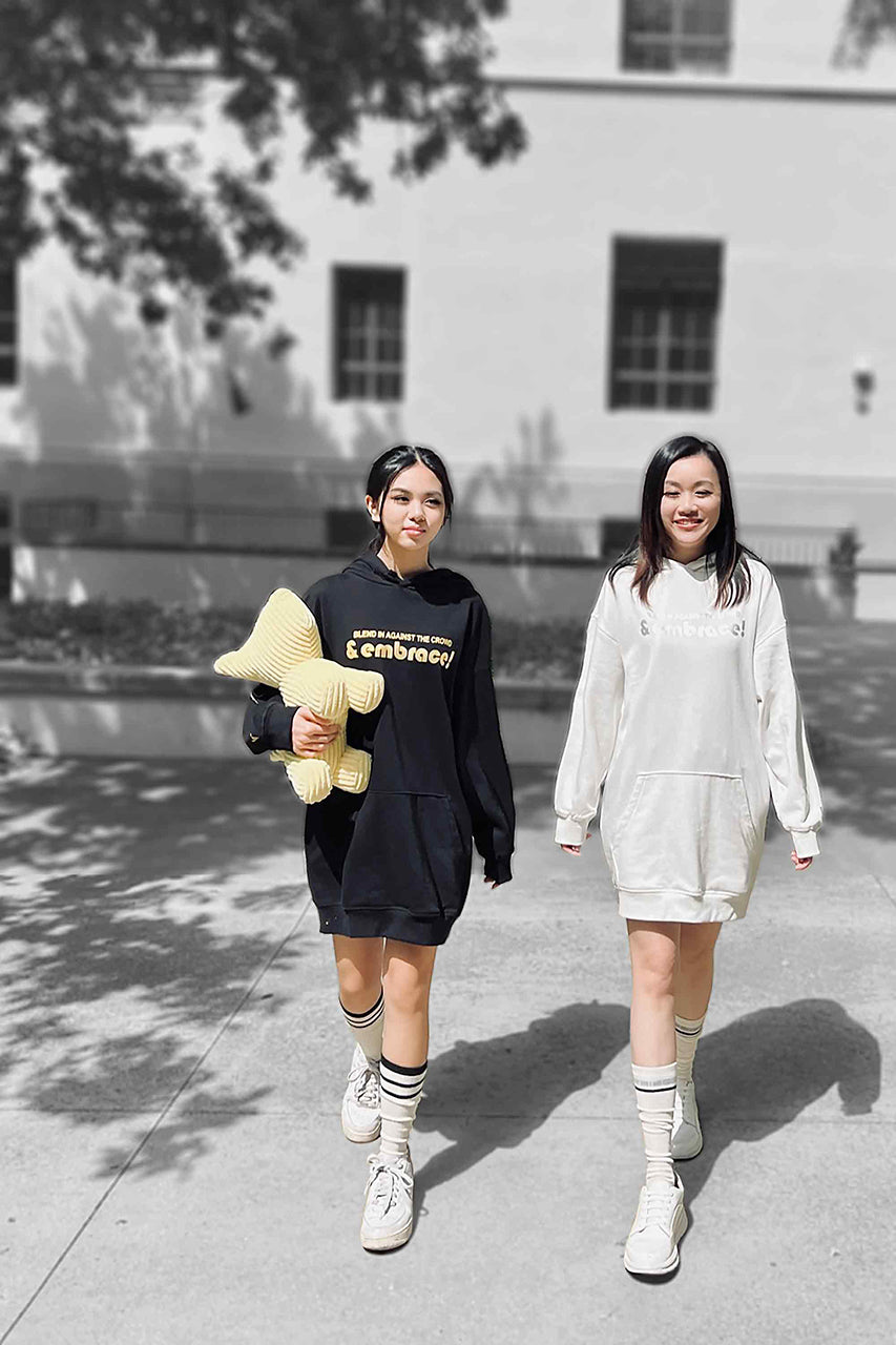 Precious Metal Hoodie Dress | black