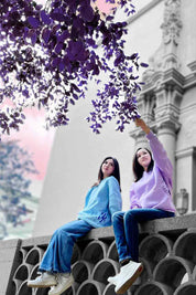 Round Seal Women Hoodie | sky blue