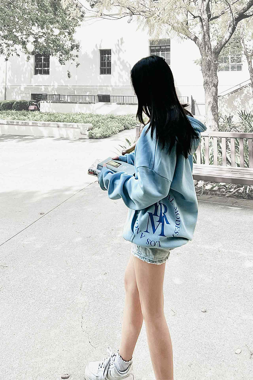 Round Seal Women Hoodie | sky blue