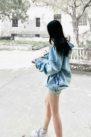 Round Seal Women Hoodie | sky blue