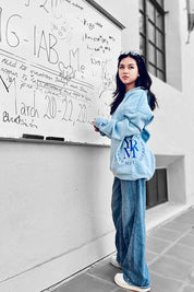 Round Seal Women Hoodie | sky blue